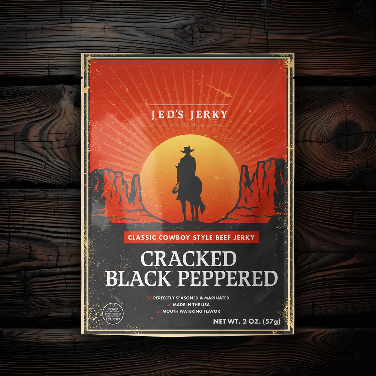 Cracked Black Pepper Cowboy Jerky