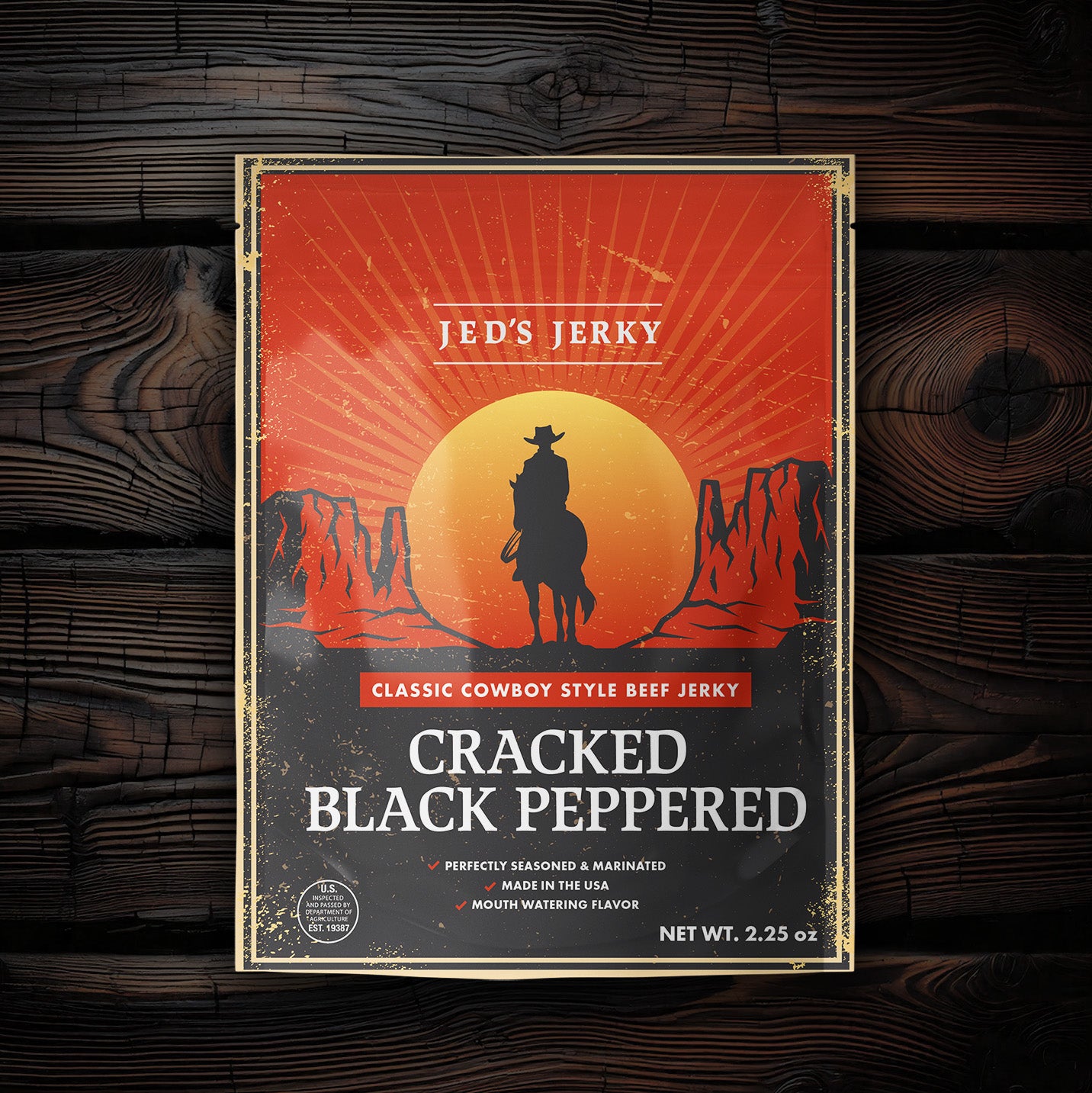 Cracked Black Pepper Cowboy Jerky